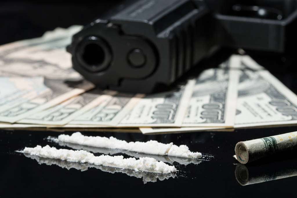 Illegal drug, money, and gun