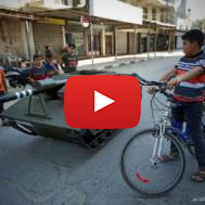 Toy tank in Gaza