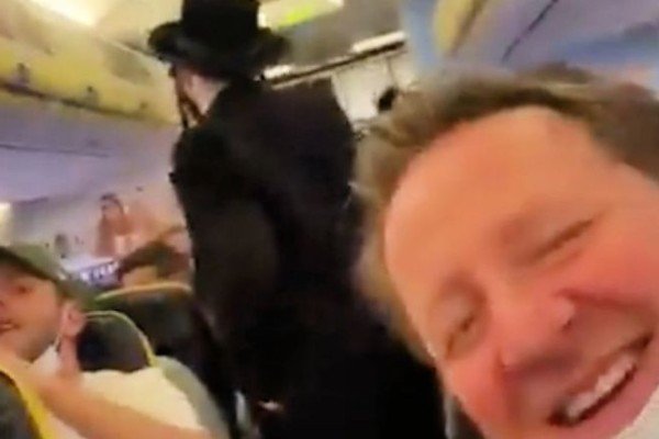 West Ham fans harassing a visibly Jewish man