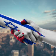 Shaking hands Israel and Nepal