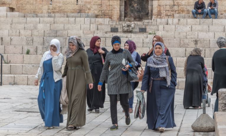 Arab women in Old City of Jerusalem