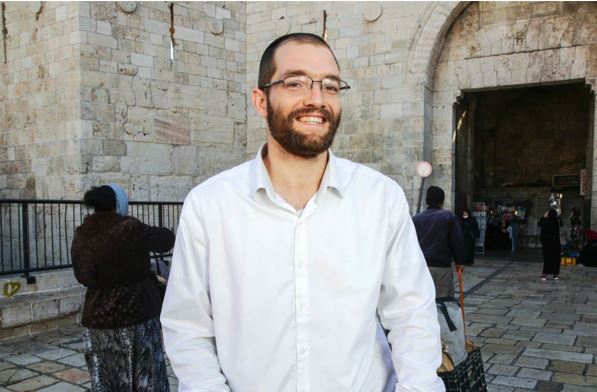 Jew entering Damascus Gate in Old City of Jerusalem