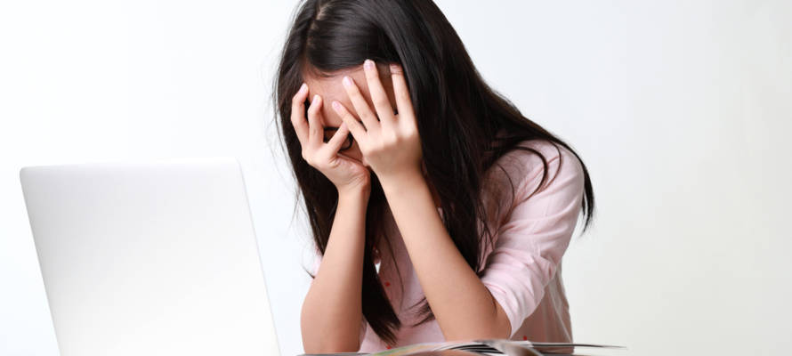 upset girl student