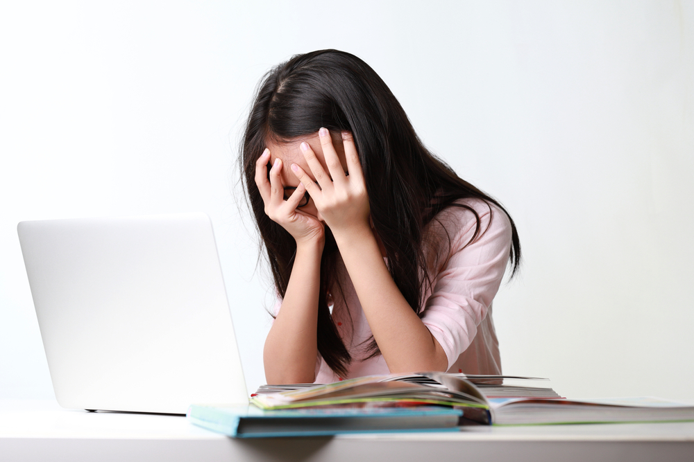 upset girl student