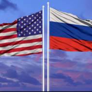 U.S. Russia flags
