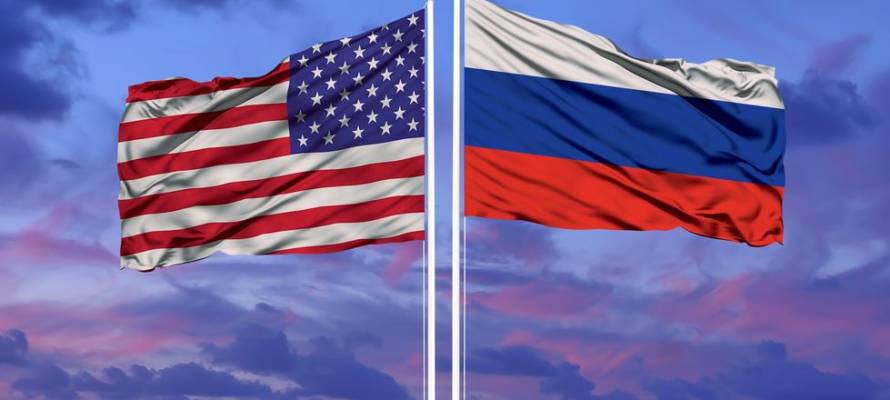 U.S. Russia flags
