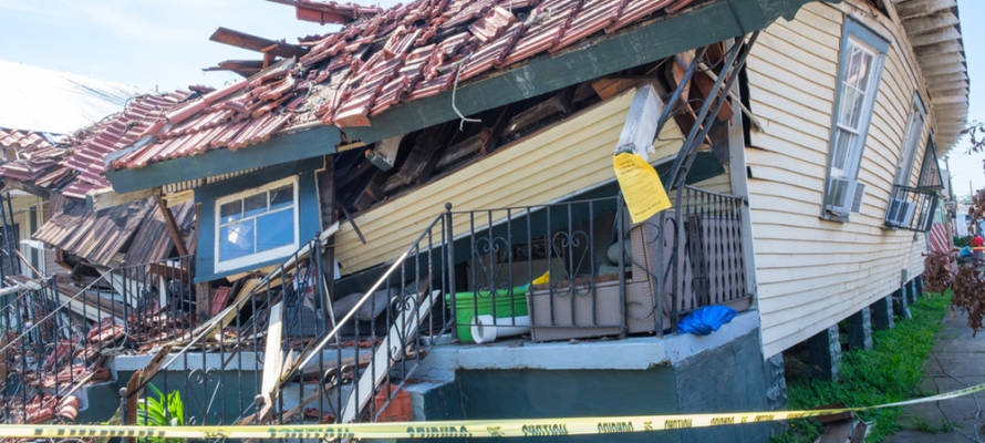 damaged home