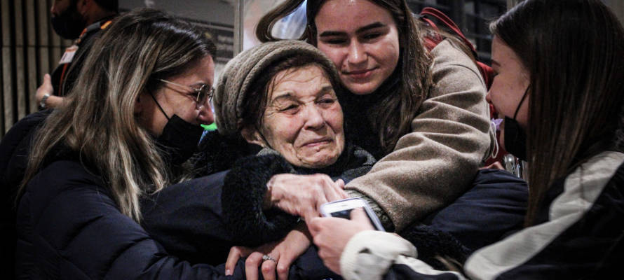 Ukrainian refugee Holocaust survivor