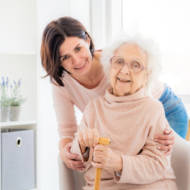 happy elderly woman