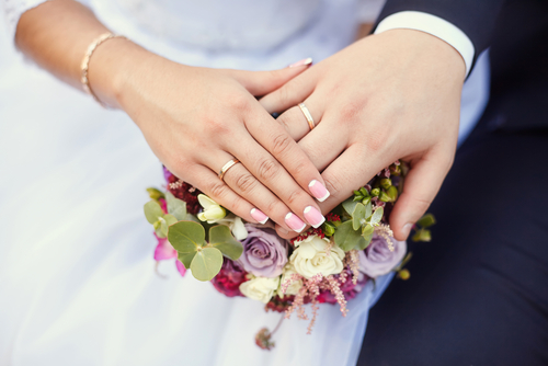 Hands of Bride and Groom