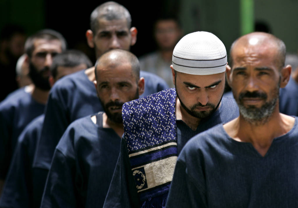 Palestinian prisoners at Hamas prison in Gaza City