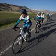 Zakia Mohammadhi (front) coaches a team in Afghanistan