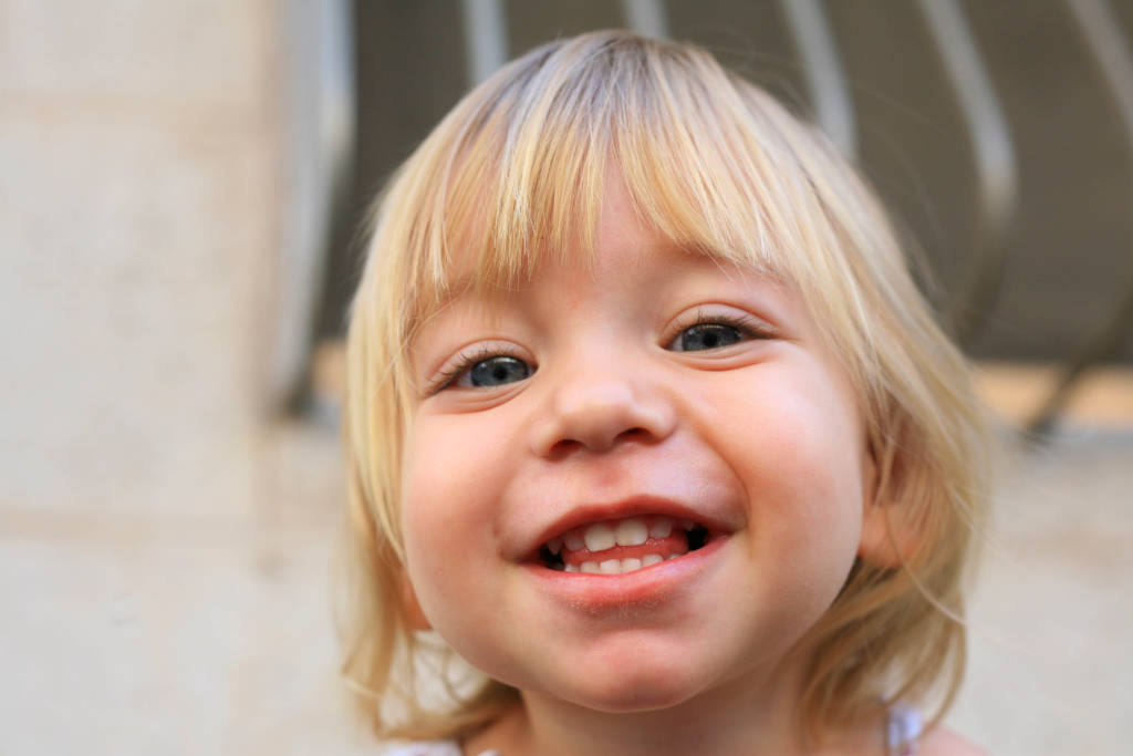 little girl smiling