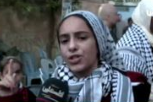 Palestinian child praising martyrdom