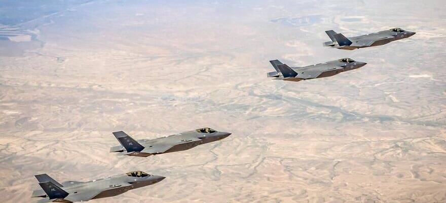 Israeli and American F-35 fighter jets during a joint training exercise