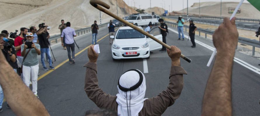 With European support, Arabs protest Israeli control of portions of Judea and Samaria