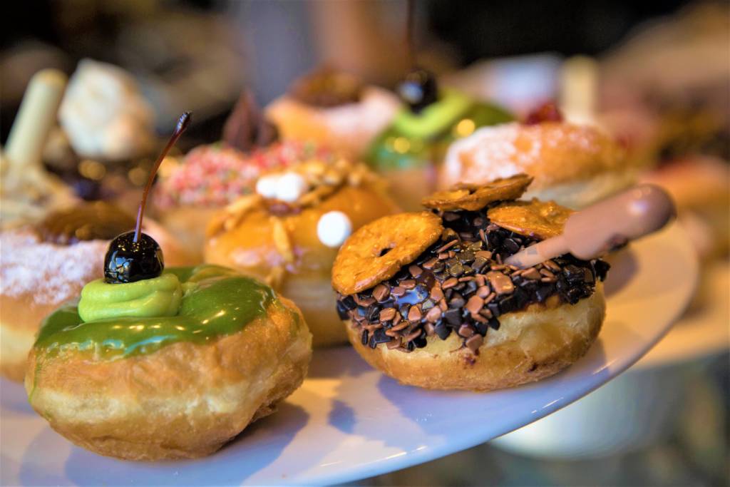 Doughnuts (sofganiyot) on sale in Jerusalem