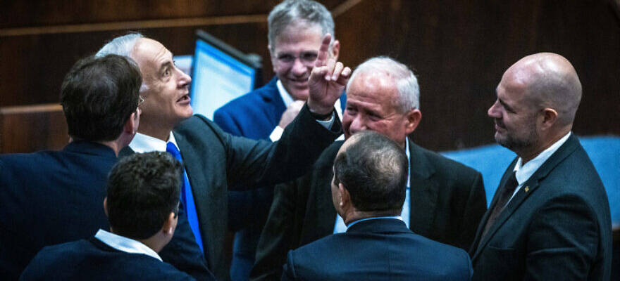 Likud leader MK Benjamin Netanyahu at a vote in the assembly hall of the Knesset, the Israeli parliament in Jerusalem, on December 28, 2022
