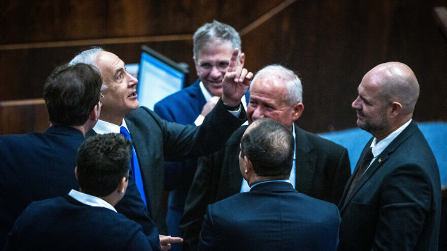 Likud leader MK Benjamin Netanyahu at a vote in the assembly hall of the Knesset, the Israeli parliament in Jerusalem, on December 28, 2022