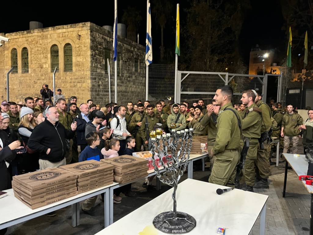 Hebron IDF base chanukah party