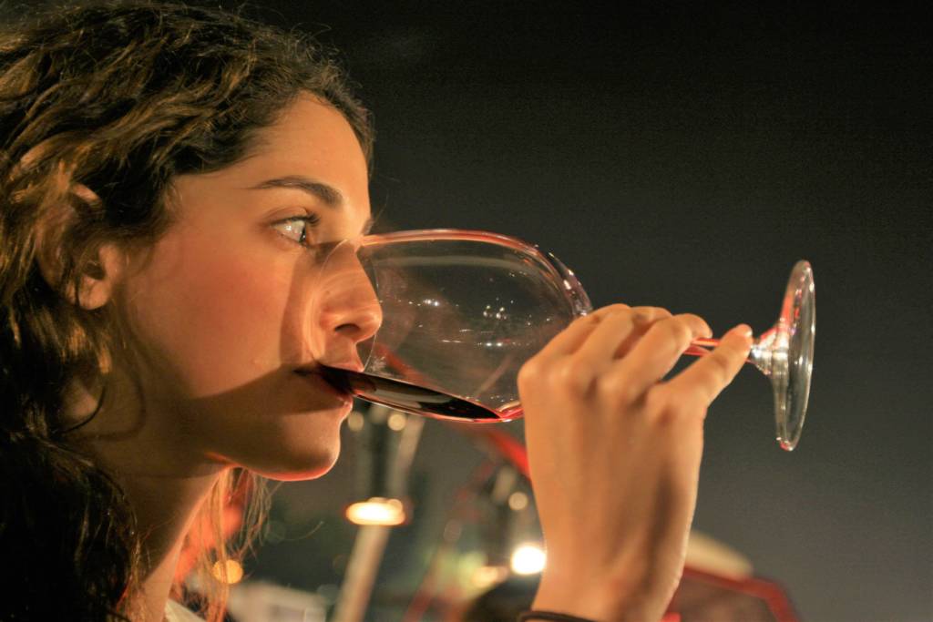Tasting wine at the Israel Museum's annual wine festival