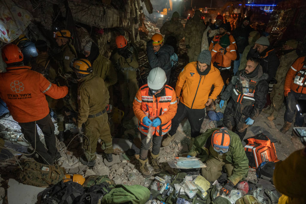 Members of United Hatzalah in Kahramanmaras, Turkey. (