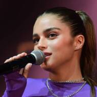 Israeli singer Noa Kirel at the 2022 ACUM Awards ceremony for Hebrew Song near Tel Aviv on September 7, 2022