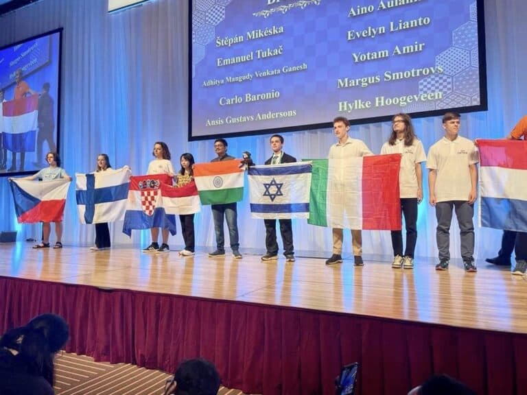 Yotam Amir, holding Israeli flag