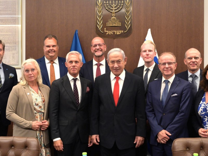 Netanyahu with Swedish delegation
