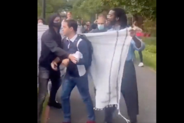 An anti-Israel protest led to the harassment of a Jewish student at Harvard University.