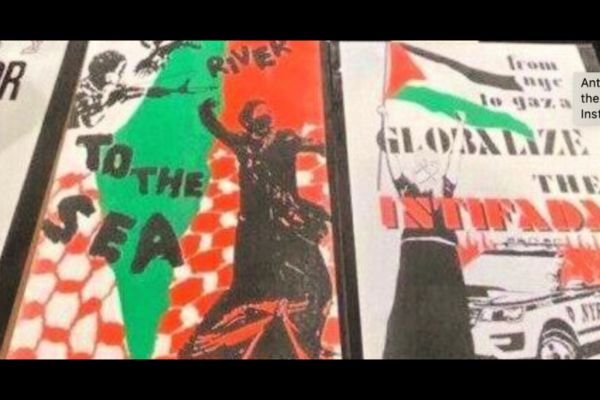 pro-Hamas prints are showcased at the Brooklyn Museum.