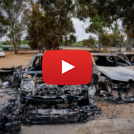 Hamas attack, burnt cars