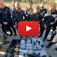 Police officers with the weaponry