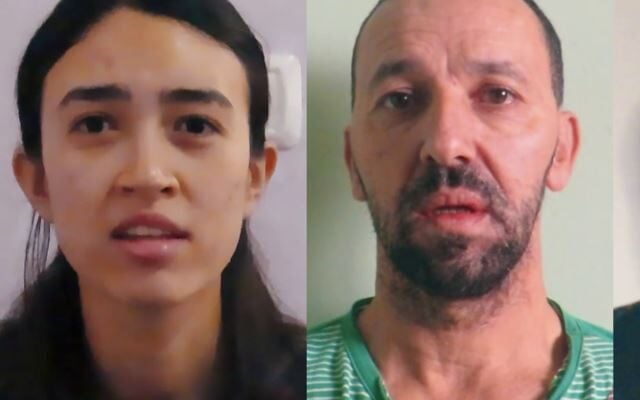 Hamas hostages (l. to r.) Noa Argamani, Yossi Sharabi
