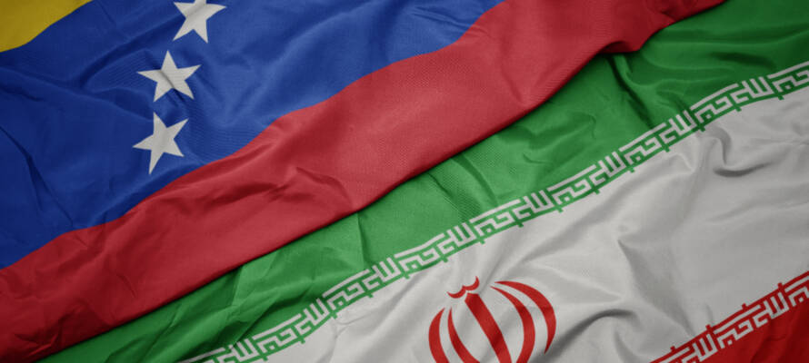 Venezuelan and Iranian flags