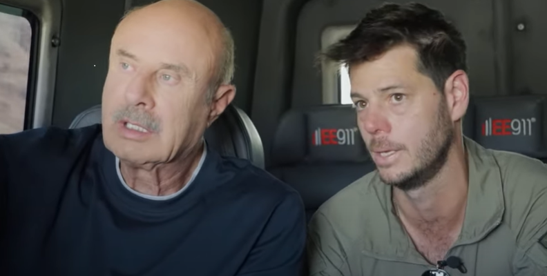 Dr Phil and Yair Pinto visit kibbutzim devastated by Hamas (Youtube screenshot)
