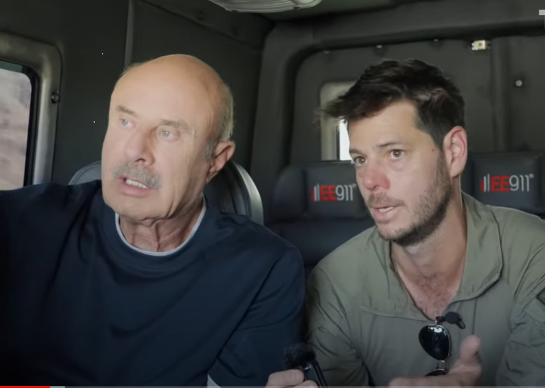 Dr Phil and Yair Pinto visit kibbutzim devastated by Hamas (Youtube screenshot)