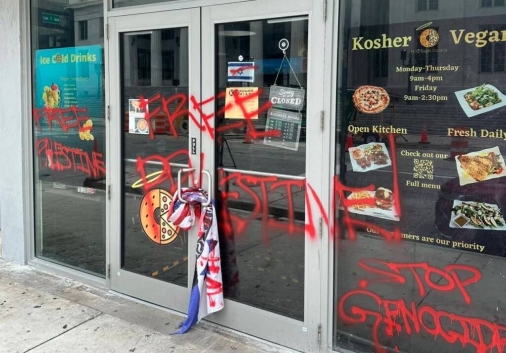 holy bagels vandalism