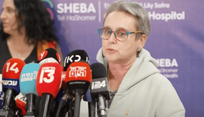 Mandy Damari, mother of freed hostage Emily Damari (YouTube screenshot)