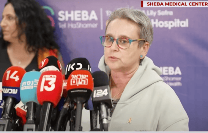 Mandy Damari, mother of freed hostage Emily Damari (YouTube screenshot)