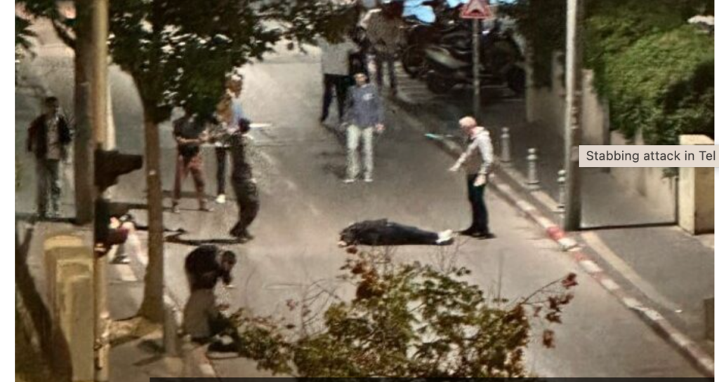 A terrorist who stabbed and wounded 6 Israelis lies dead (X Screenshot)
