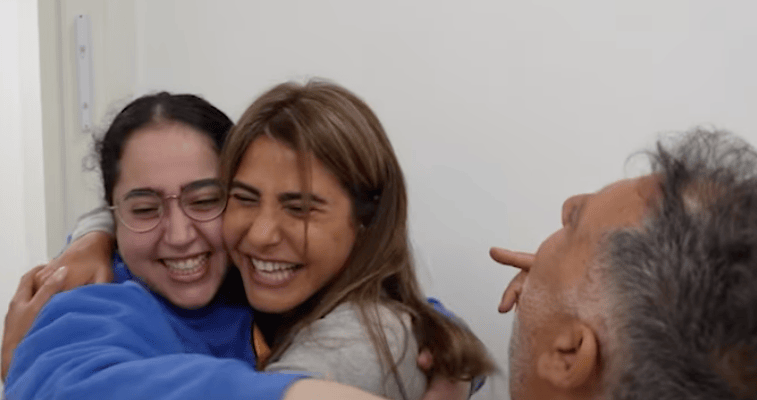 Freed female hostage Liri Albag reunites with her parents