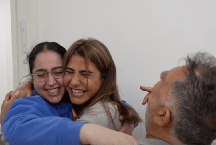 Freed female hostage Liri Albag reunites with her parents