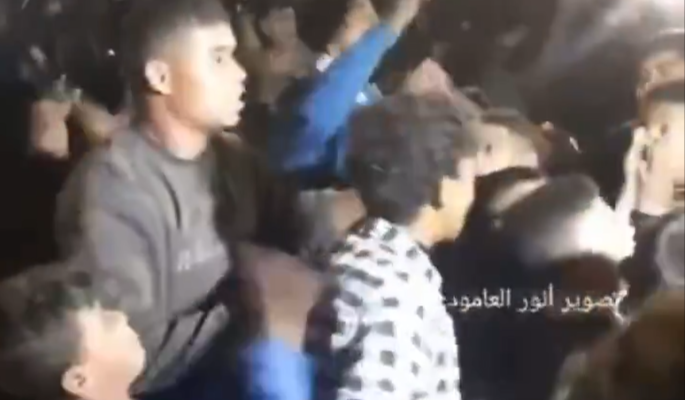 Young Gazans celebrating ceasefire