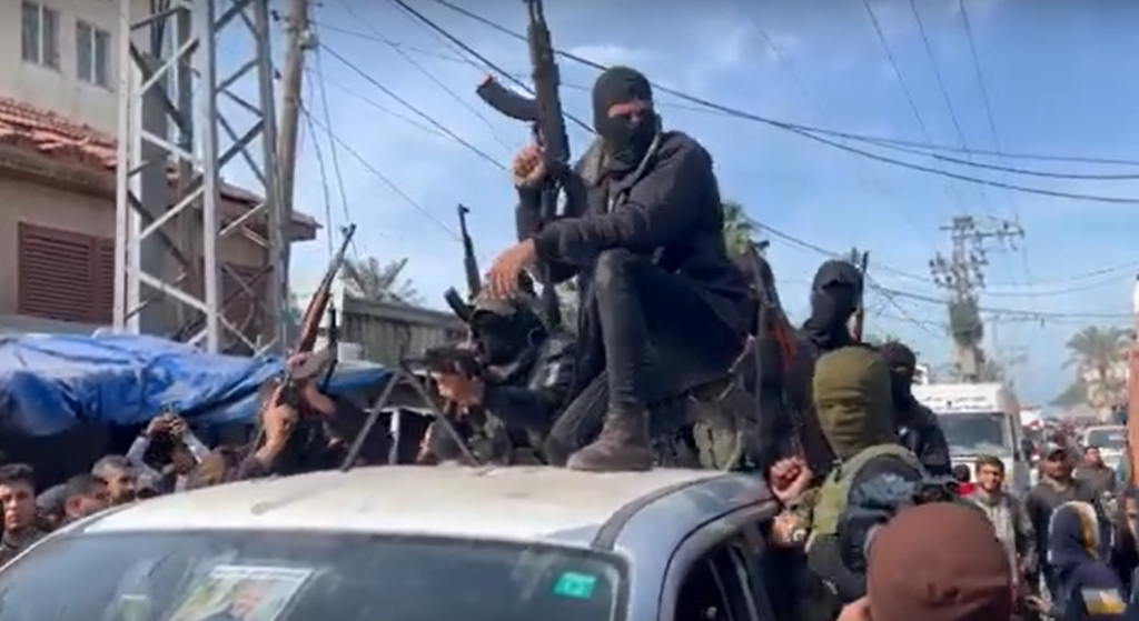 Gaza terrorists celebrate ceasefire