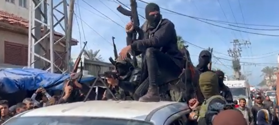 Gaza terrorists celebrate ceasefire