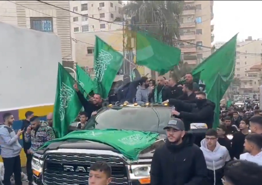Palestinian Arabs celebrate release of Hamas terrorist