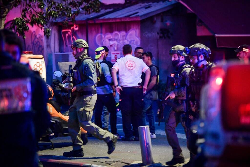 scene of a stabbing attack in Tel Aviv