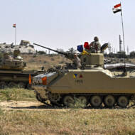 Egyptian forces near Rafah border