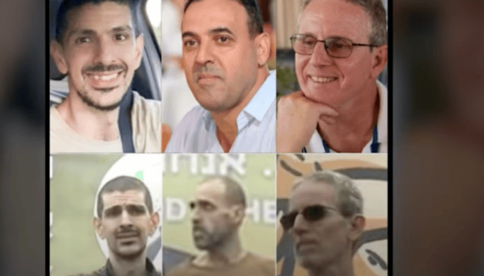 Freed hostages Or Levy, 34, Eli Sharabi, 52, and Ohad Ben Ami, 56 (Facebook)